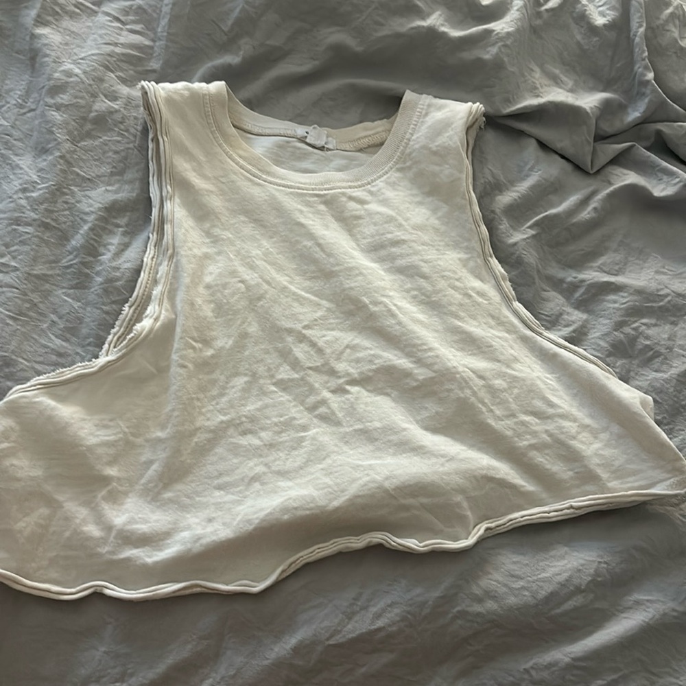 cropped flowy garage tank